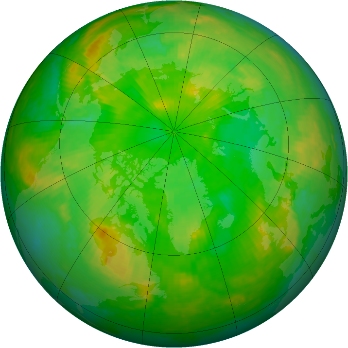 Arctic ozone map for 01 July 2003